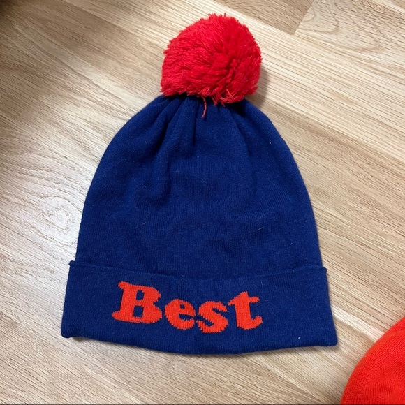EUC TARGET x NEIMAN MARCUS BAND OF OUTSIDERS Best Friends Beanie Pom Pom Hat Set - Picture 2 of 7